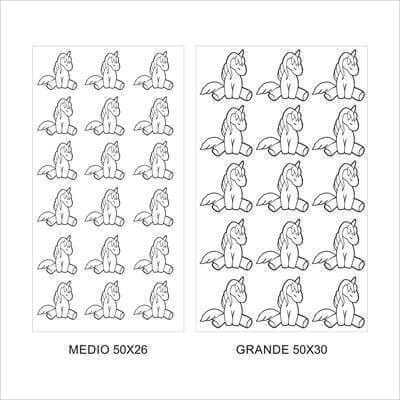 Cartela Adesivo Decorativo unicornio rosa - Papel na Parede