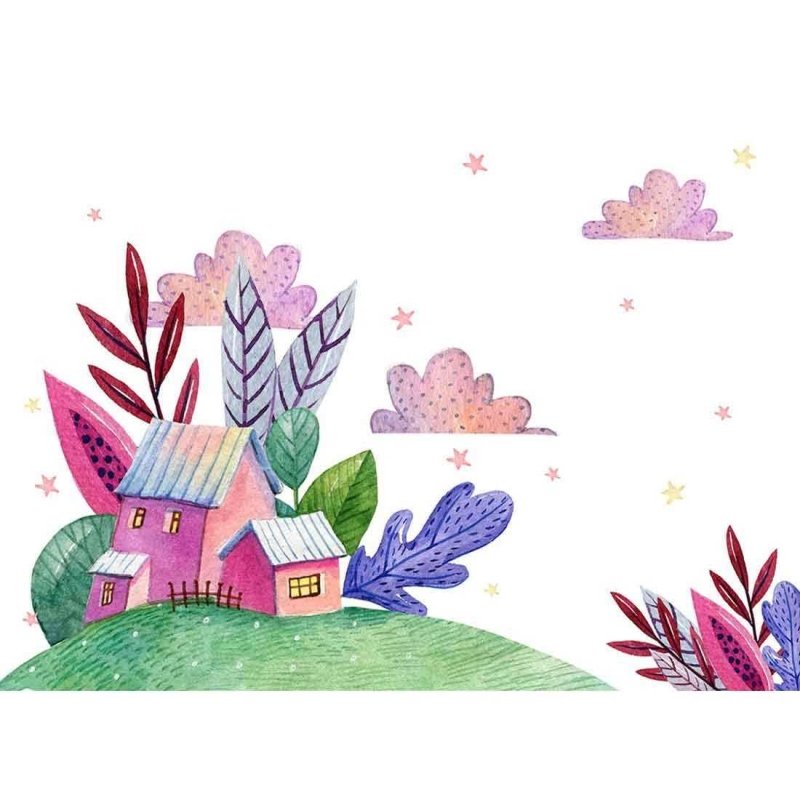 Painel Casinha Colorida PA3296991 - Papel na Parede