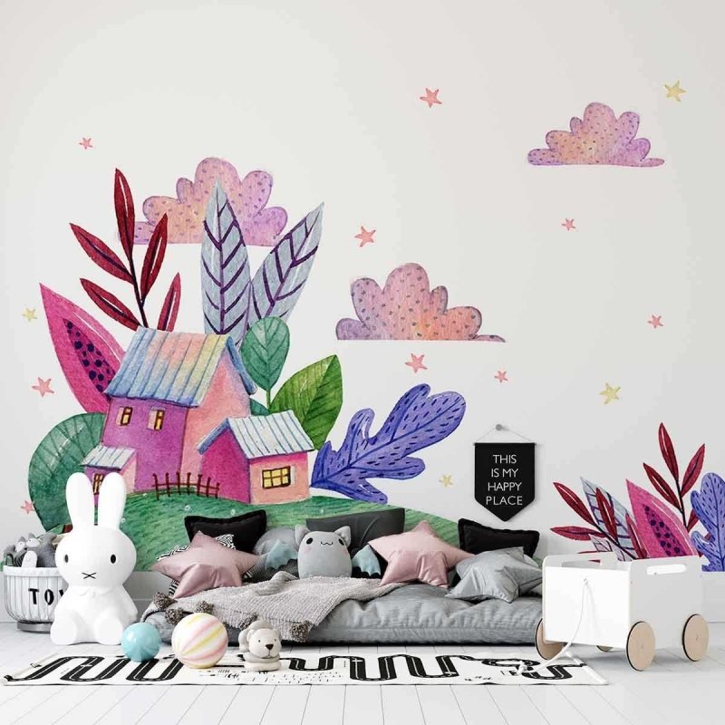 Painel Casinha Colorida PA3296991 - Papel na Parede