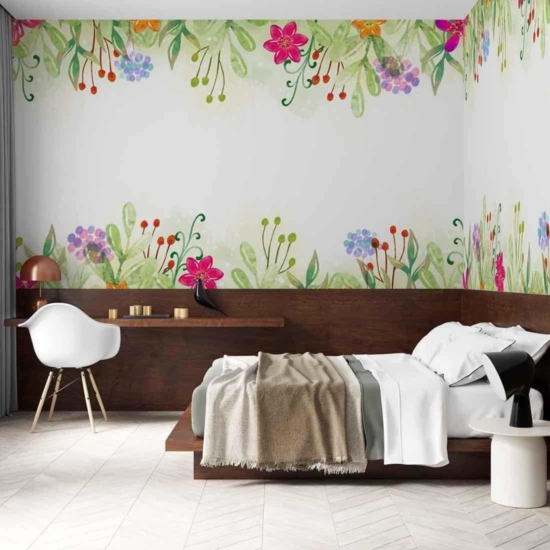 Painel Contorno de Flores PA2628707 - Papel na Parede