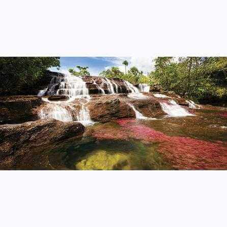 Painel Fotográfico Cachoeira no Rio Cristales Vermelho, Colômbia - Papel na Parede