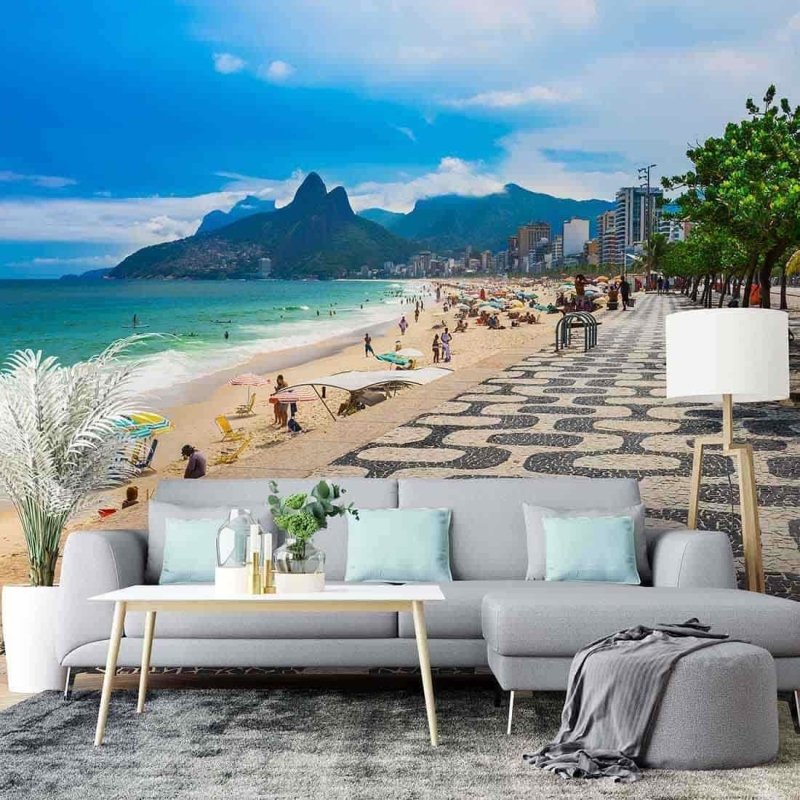 Painel Fotográfico Calçadão de Ipanema - Papel na Parede