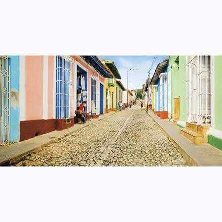 Painel Fotográfico Casas Coloridas de Trinidad em Cuba - Papel na Parede