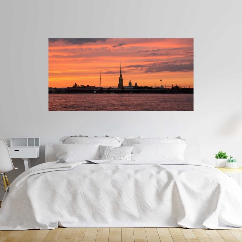 Painel Fotográfico Cidade e Mar Pôr-do-sol N07192 - Papel na Parede