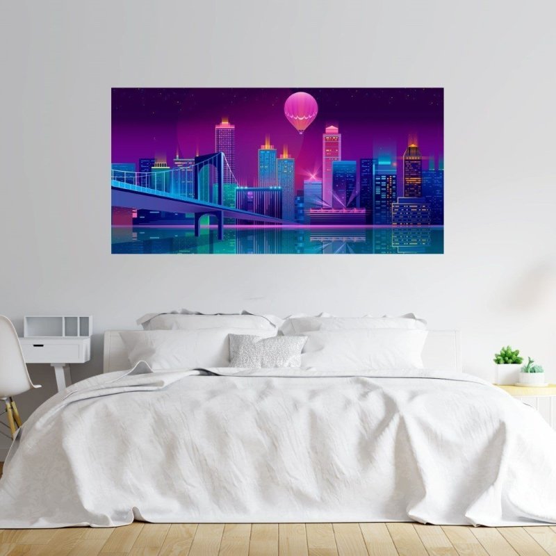 Painel Fotográfico Cidade Neon City N015275 - Papel na Parede