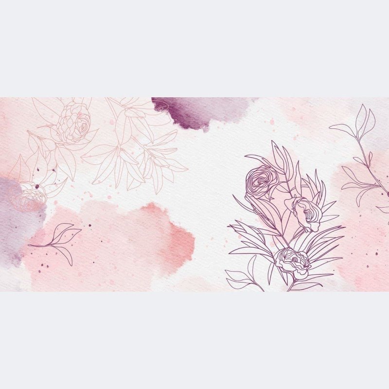 Painel Fotográfico Floral Aquarela Abstrato N015288 - Papel na Parede