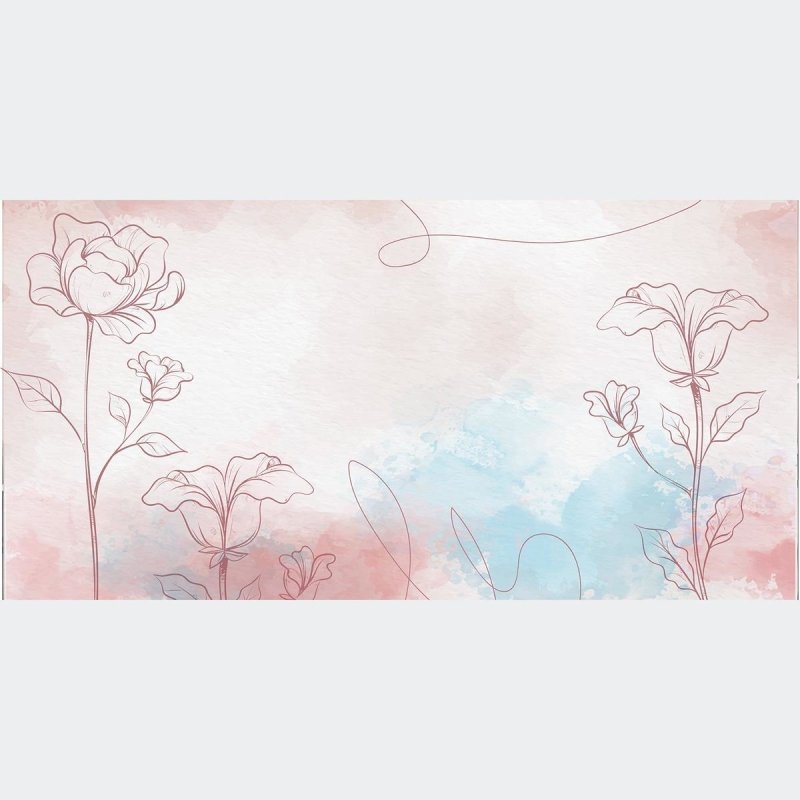 Painel Fotográfico Floral Aquarela N010300 - Papel na Parede