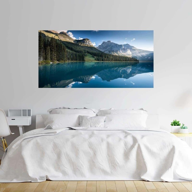 Painel Fotográfico Floresta de Pinehiros Lago e Montanhas Geladas N07180 - Papel na Parede