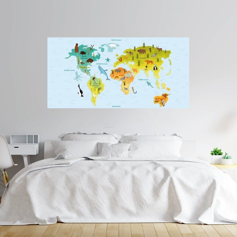 Painel Fotográfico Infantil Mapa Mundi N015282 - Papel na Parede