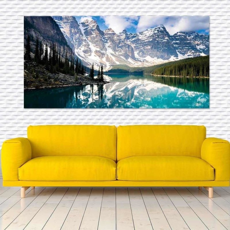 Painel Fotográfico Lago Moraine, Montanhas Rocky, Canadá - Papel na Parede