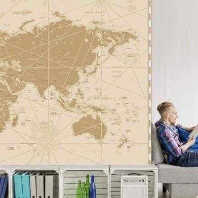 Painel Fotográfico Mapa Mundi 390024667 - Papel na Parede