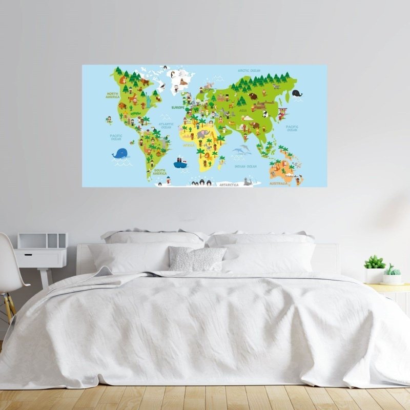 Painel Fotográfico Mapa Mundi Infantil N016124 - Papel na Parede