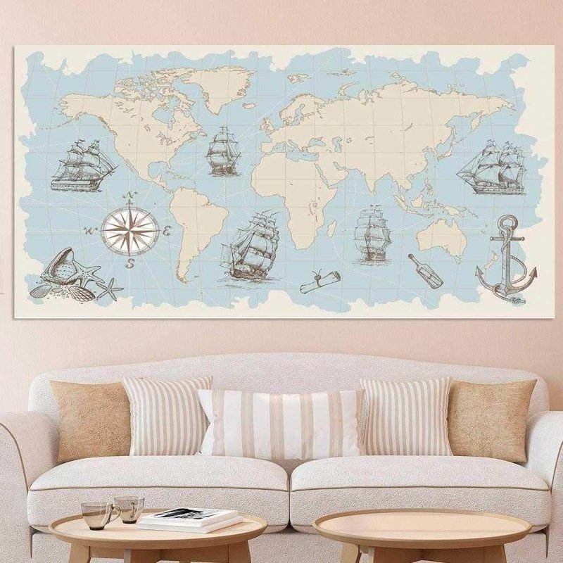 Painel Fotográfico Mapa Mundi Vintage 641714248 - Papel na Parede