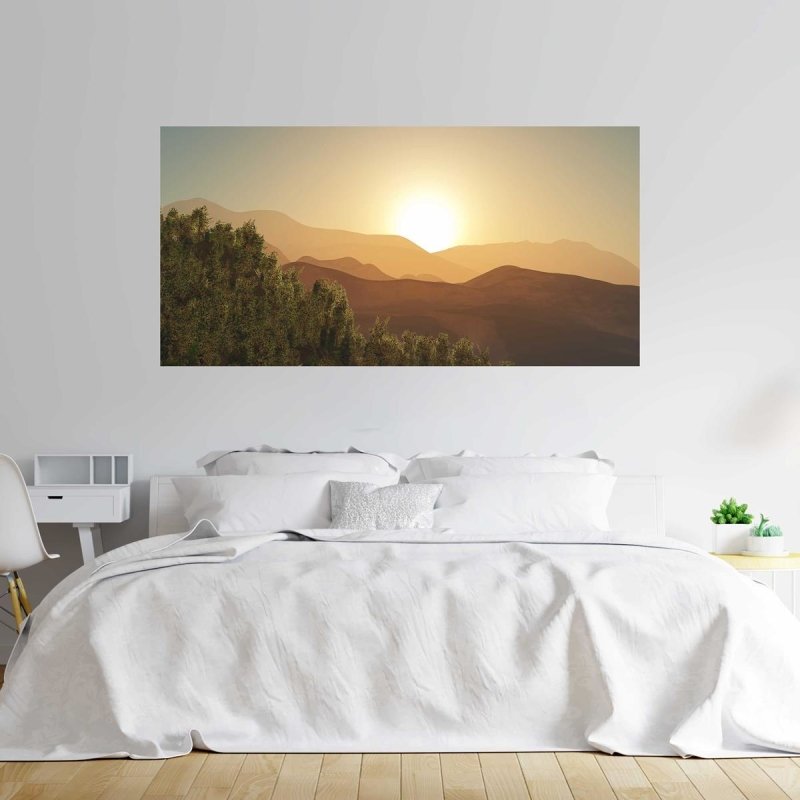 Painel Fotográfico Montanhas Nascer do Sol N07179 - Papel na Parede