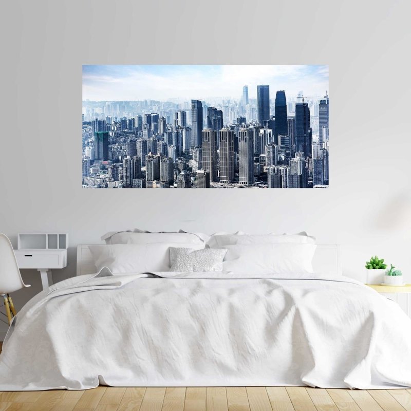 Painel Fotográfico Paisagem Cidade Azul N07193 - Papel na Parede