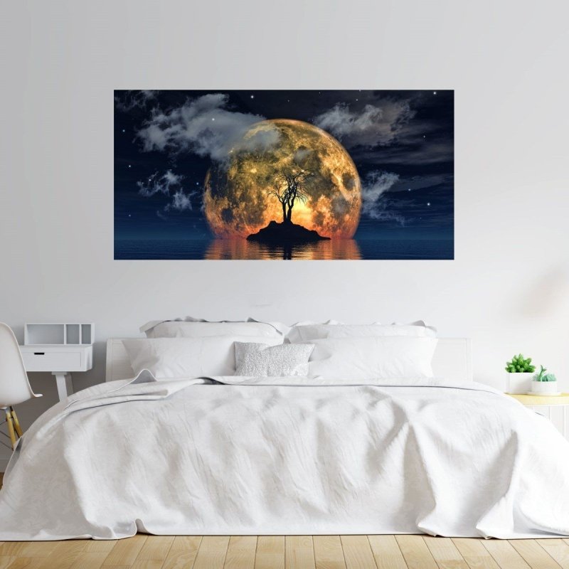 Painel Fotográfico Paisagem Noturna Lua N016145 - Papel na Parede