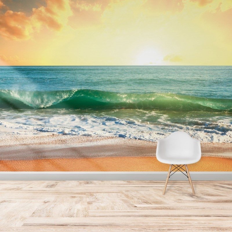 Painel Fotográfico Paisagem Praia Ondas N016137 - Papel na Parede