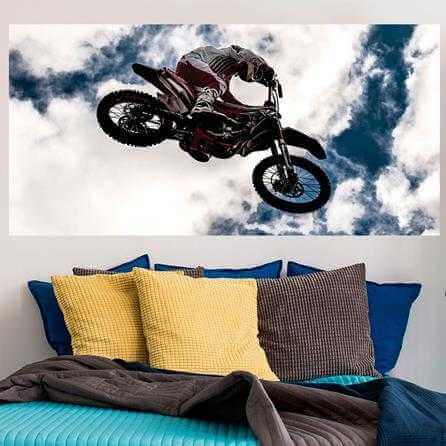 Painel Fotográfico Piloto de Motocross no Céu - Papel na Parede