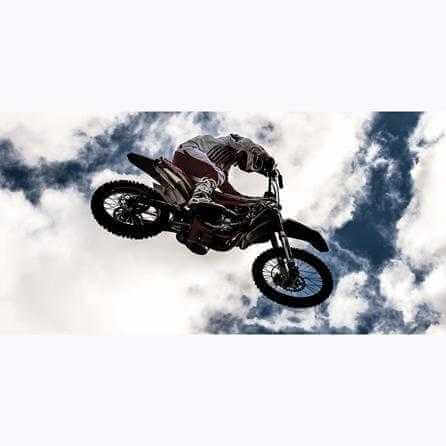 Painel Fotográfico Piloto de Motocross no Céu - Papel na Parede