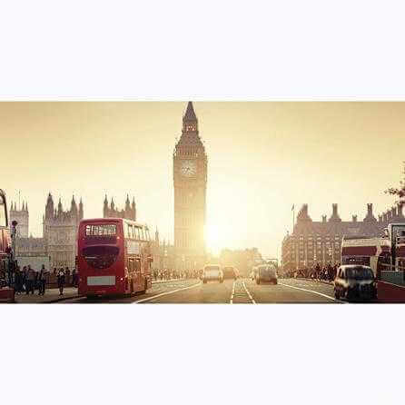 Painel Fotográfico Ponte de Westminster ao pôr do sol em Londres - Papel na Parede