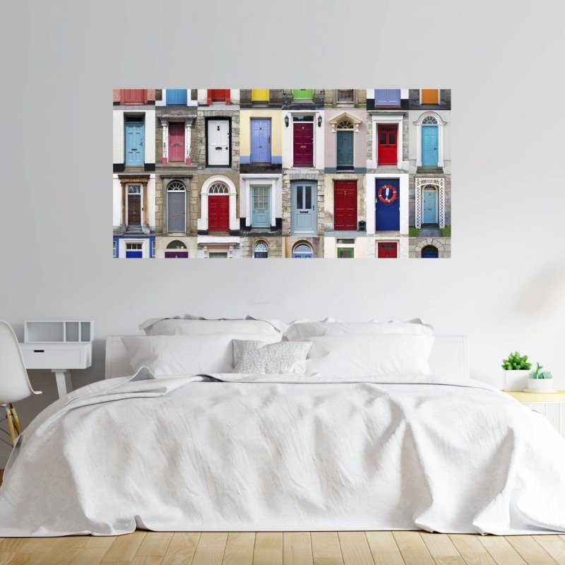 Painel Fotográfico Portas Coloridas N012178 - Papel na Parede