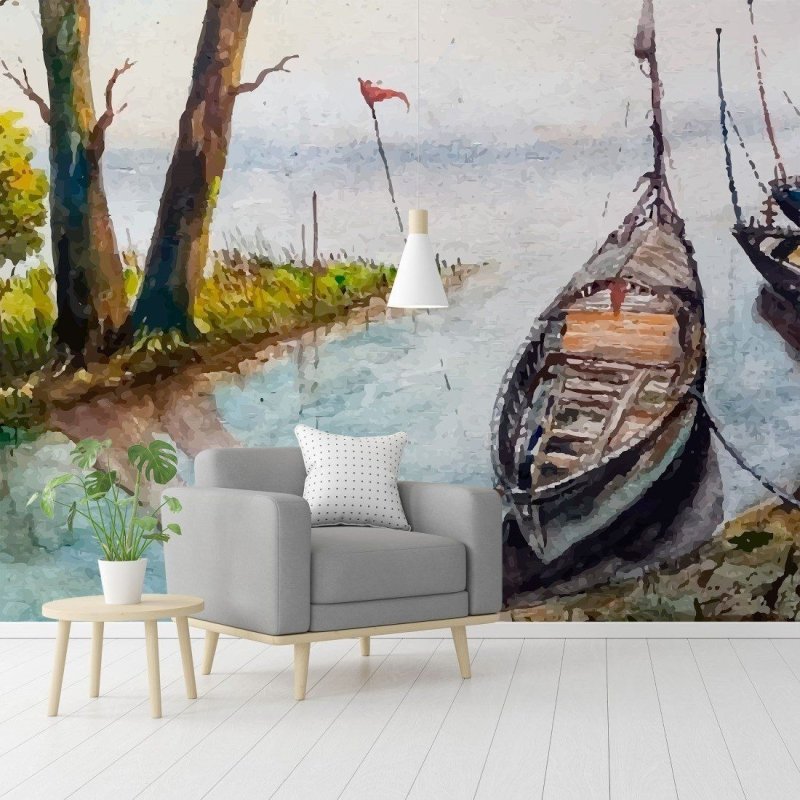 Painel Fotográfico Quadro Vintage Barcos N015295 - Papel na Parede