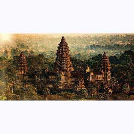 Painel Fotográfico Vista do Entardecer no Angkor Tom - Papel na Parede