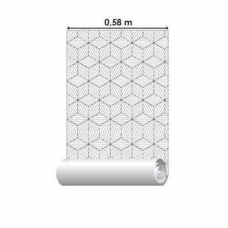 Papel de Parede Adesivo 3D Geométrico Branco e Preto 237661555 - Papel na Parede