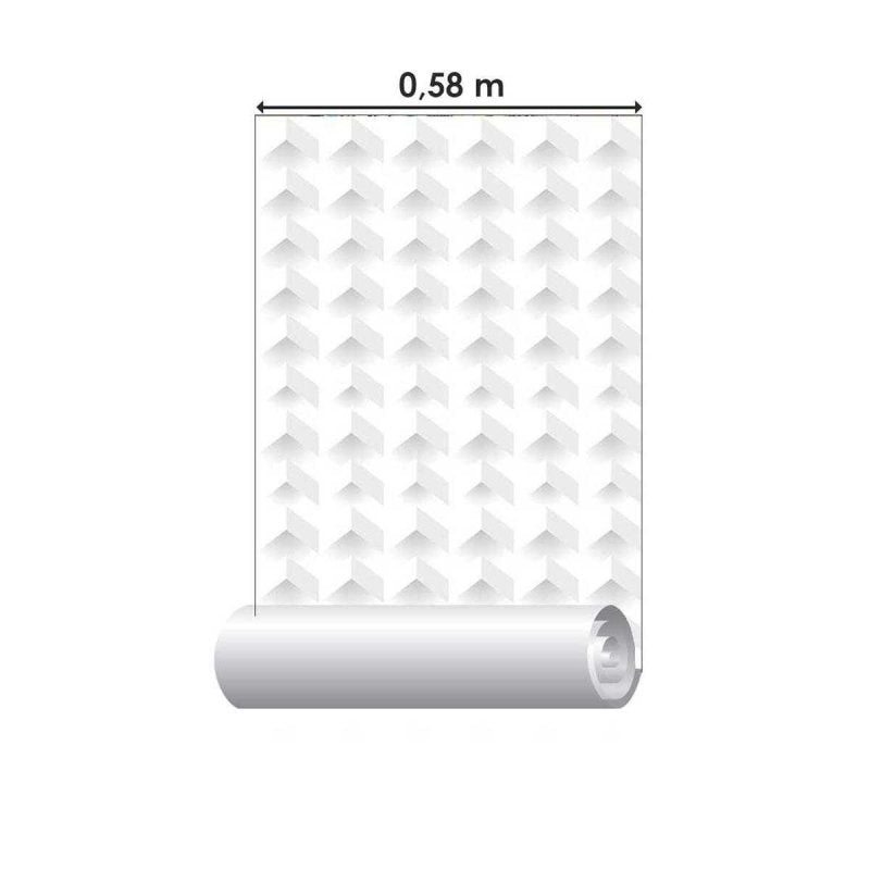 Papel de Parede Adesivo 3D geométrico Branco N05246 - Papel na Parede