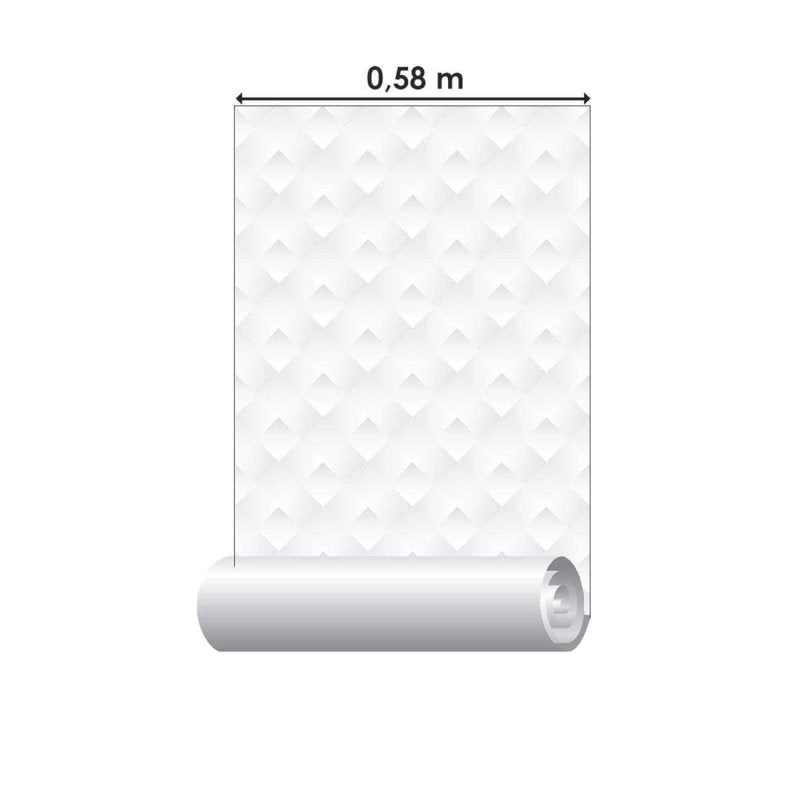 Papel de Parede Adesivo 3D Geométrico Off White N06118 - Papel na Parede