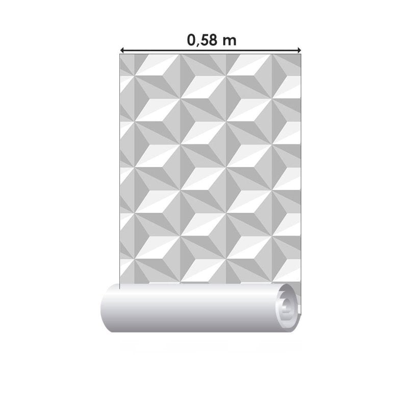 Papel de Parede Adesivo 3D Geométrico Pirâmide N010203 - Papel na Parede