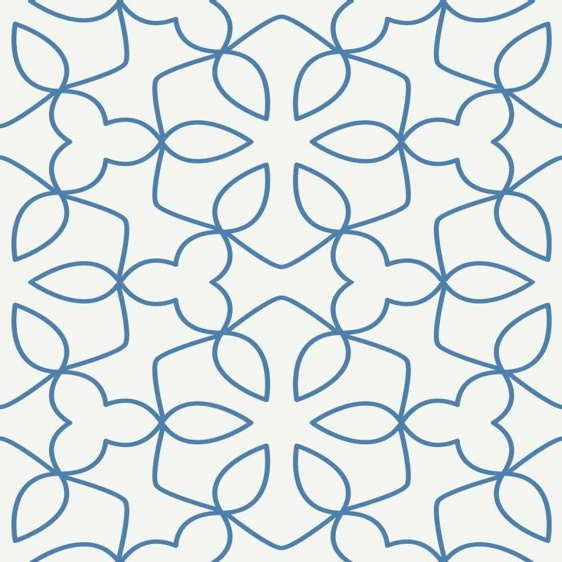 Papel de Parede Adesivo Abstrato Azul e Branco N05299 - Papel na Parede