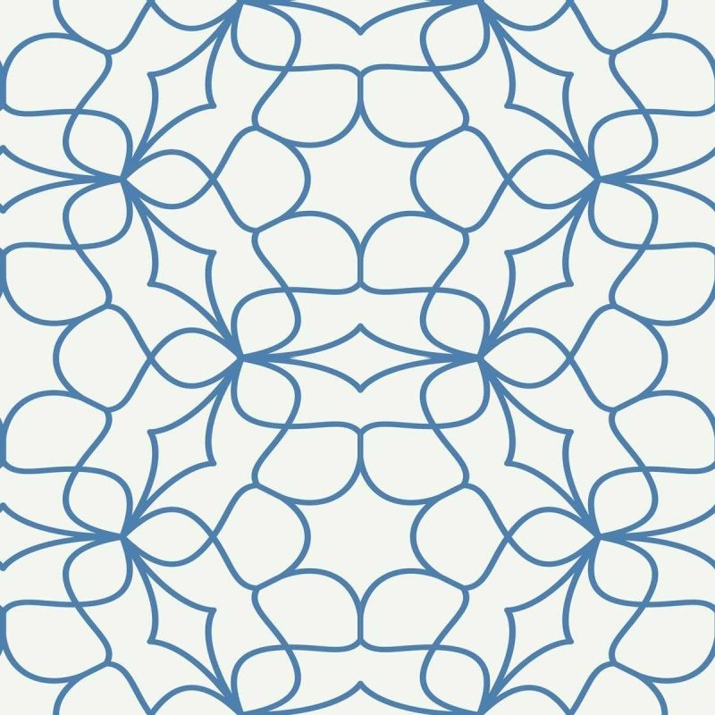 Papel de Parede Adesivo Abstrato Branco e Azul N05298 - Papel na Parede