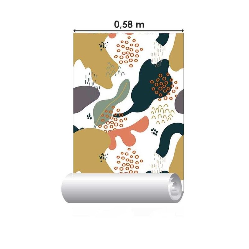 Papel de Parede Adesivo Abstrato Colorido Mão Livre N05054 - Papel na Parede