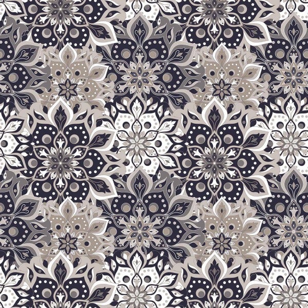 Papel de Parede Adesivo Abstrato Floral Mandala N09123 - Papel na Parede