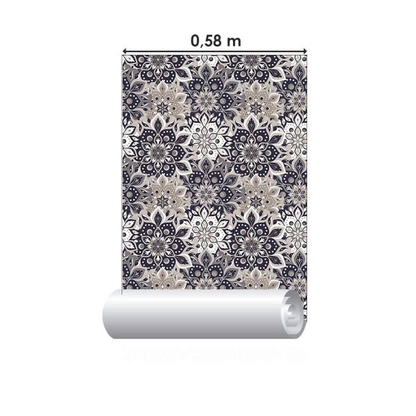 Papel de Parede Adesivo Abstrato Floral Mandala N09123 - Papel na Parede