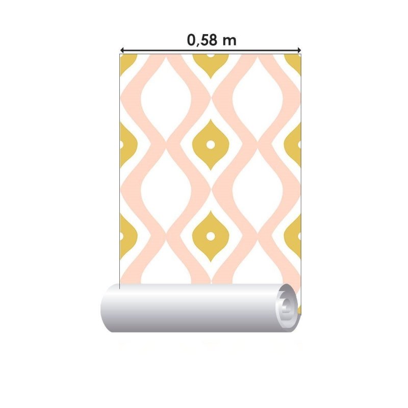 Papel de Parede Adesivo Abstrato Retrô Ondas N013103 - Papel na Parede