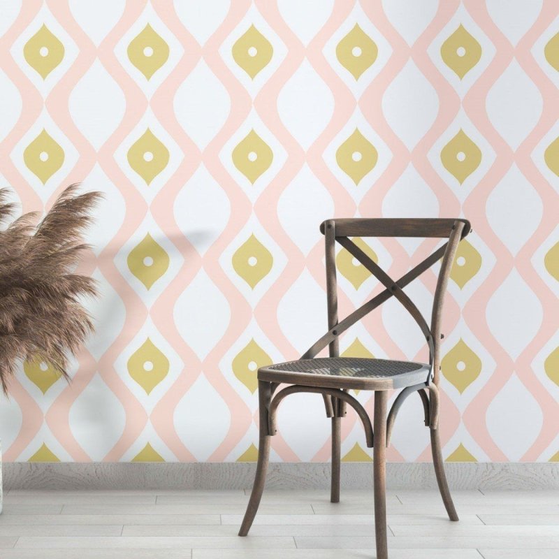 Papel de Parede Adesivo Abstrato Retrô Ondas N013103 - Papel na Parede