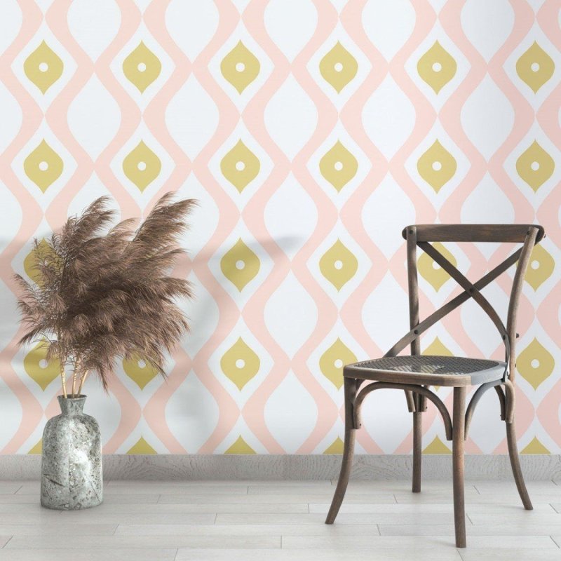 Papel de Parede Adesivo Abstrato Retrô Ondas N013103 - Papel na Parede