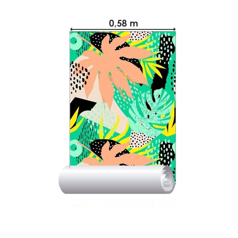 Papel de Parede Adesivo Abstrato Tropical N013018 - Papel na Parede