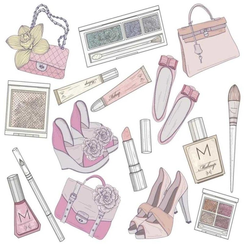 Papel de Parede Adesivo Acessórios Fashion Feminino 100947955 - Papel na Parede