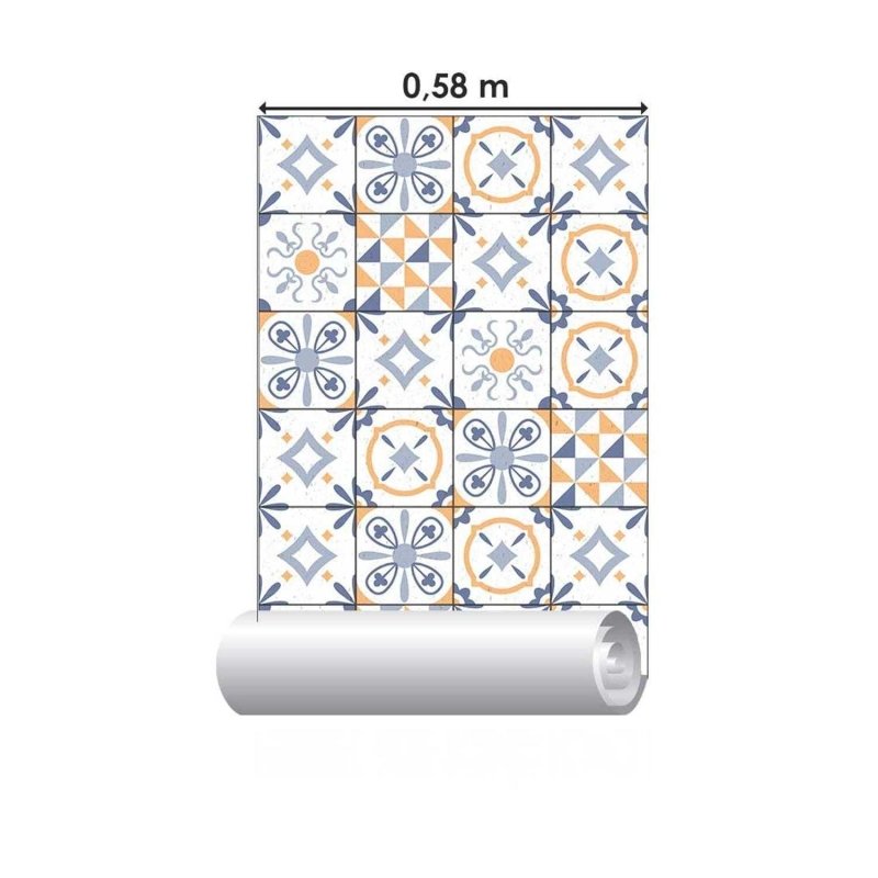 Papel de Parede Adesivo Adesivo Padrão Português N03094 - Papel na Parede