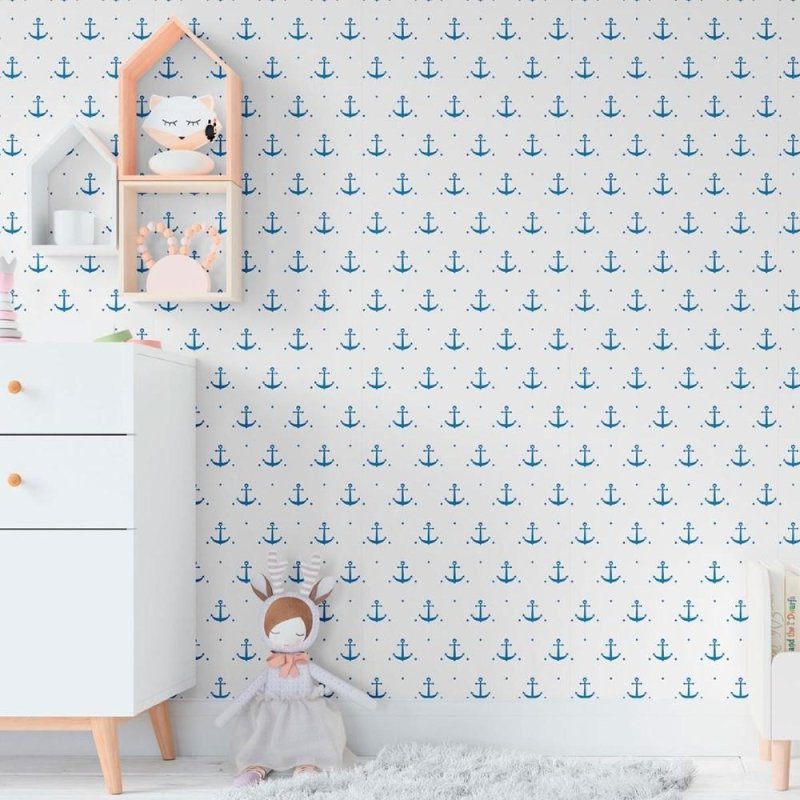 Papel de Parede Adesivo Âncoras Poá N011010 - Papel na Parede