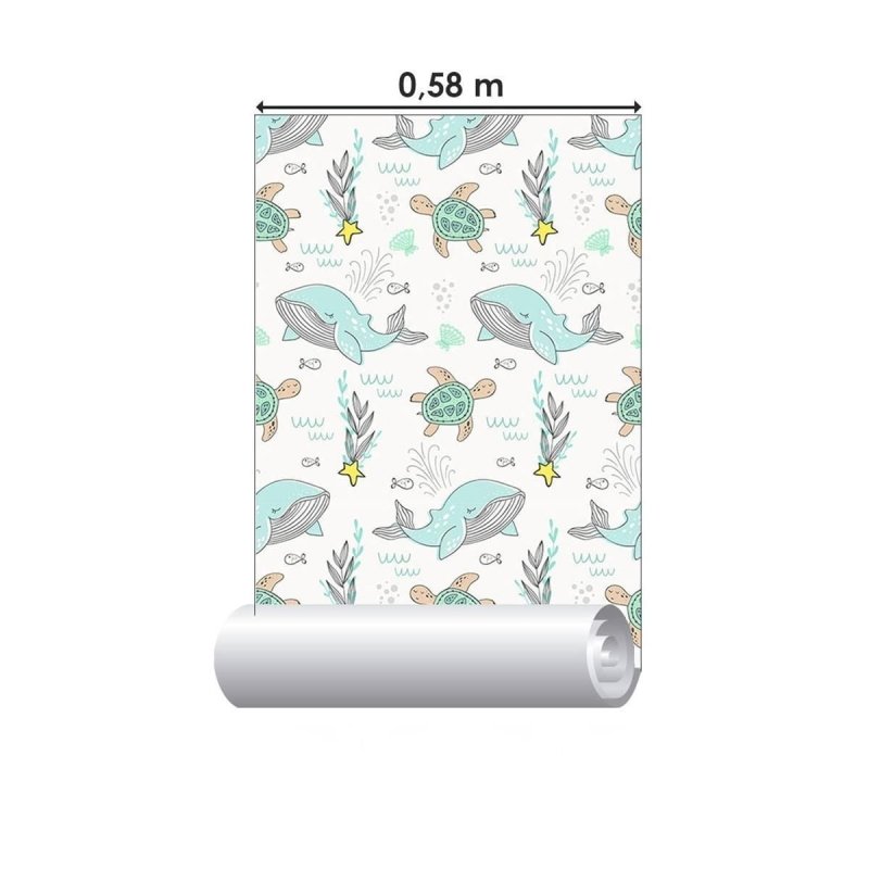 Papel de Parede Adesivo Animais Marinhos N09068 - Papel na Parede