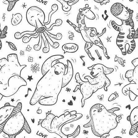 Papel de Parede Adesivo Animais para Colorir 508 - Papel na Parede
