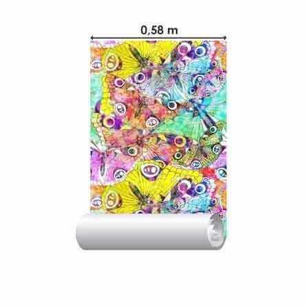 Papel de Parede Adesivo Animal Print Borboletas Coloridas 172686509 - Papel na Parede