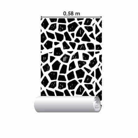 Papel de Parede Adesivo Animal Print Girafa Branco Preto 5196722831 - Papel na Parede