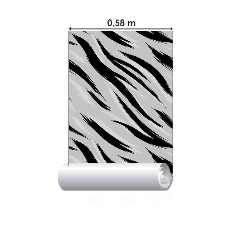 Papel de Parede Adesivo Animal Print Tigre P&B N013216 - Papel na Parede