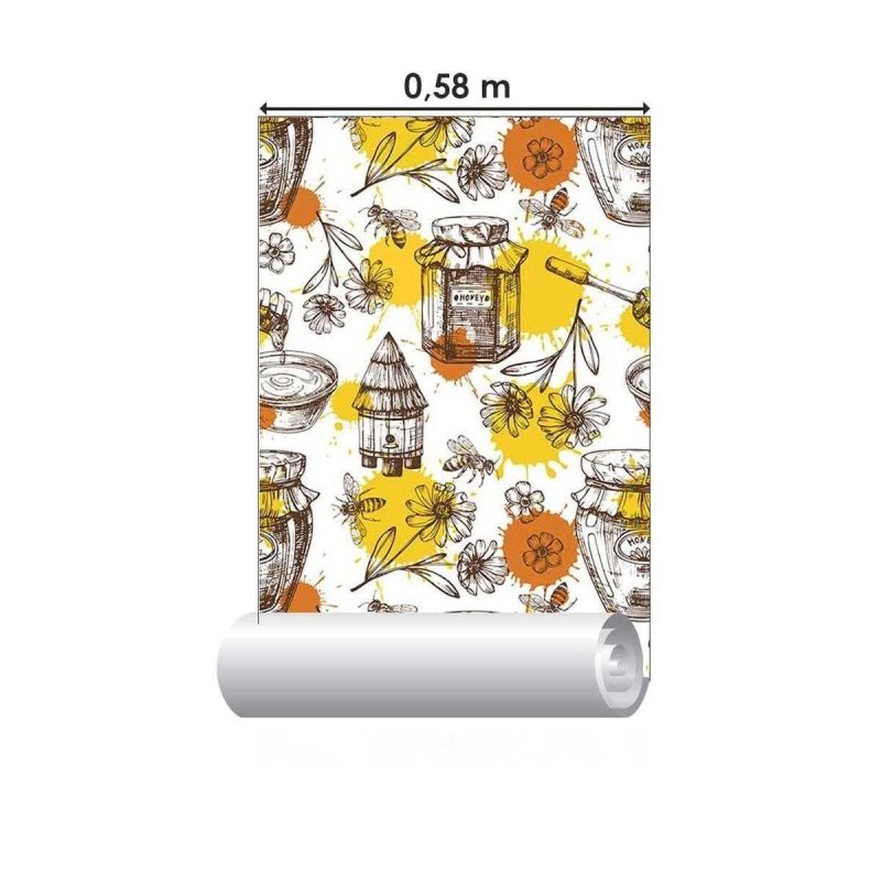 Papel de Parede Adesivo Apicultura e Mel Artístico N05209 - Papel na Parede