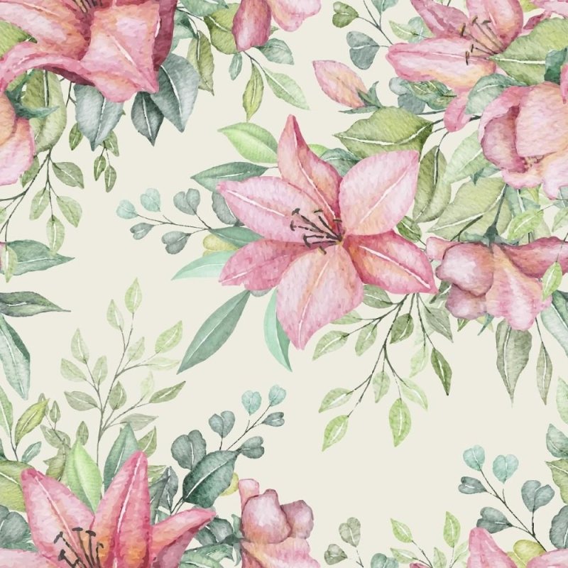 Papel de Parede Adesivo Aquarela Floral N012146 - Papel na Parede